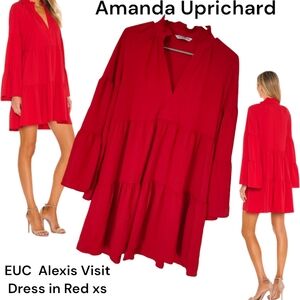 Amanda Uprichard Red Tiered Mini Dress